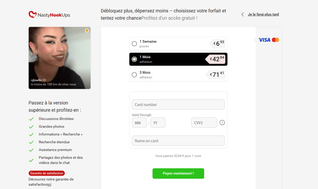 Combien coûte nastyhookups.com