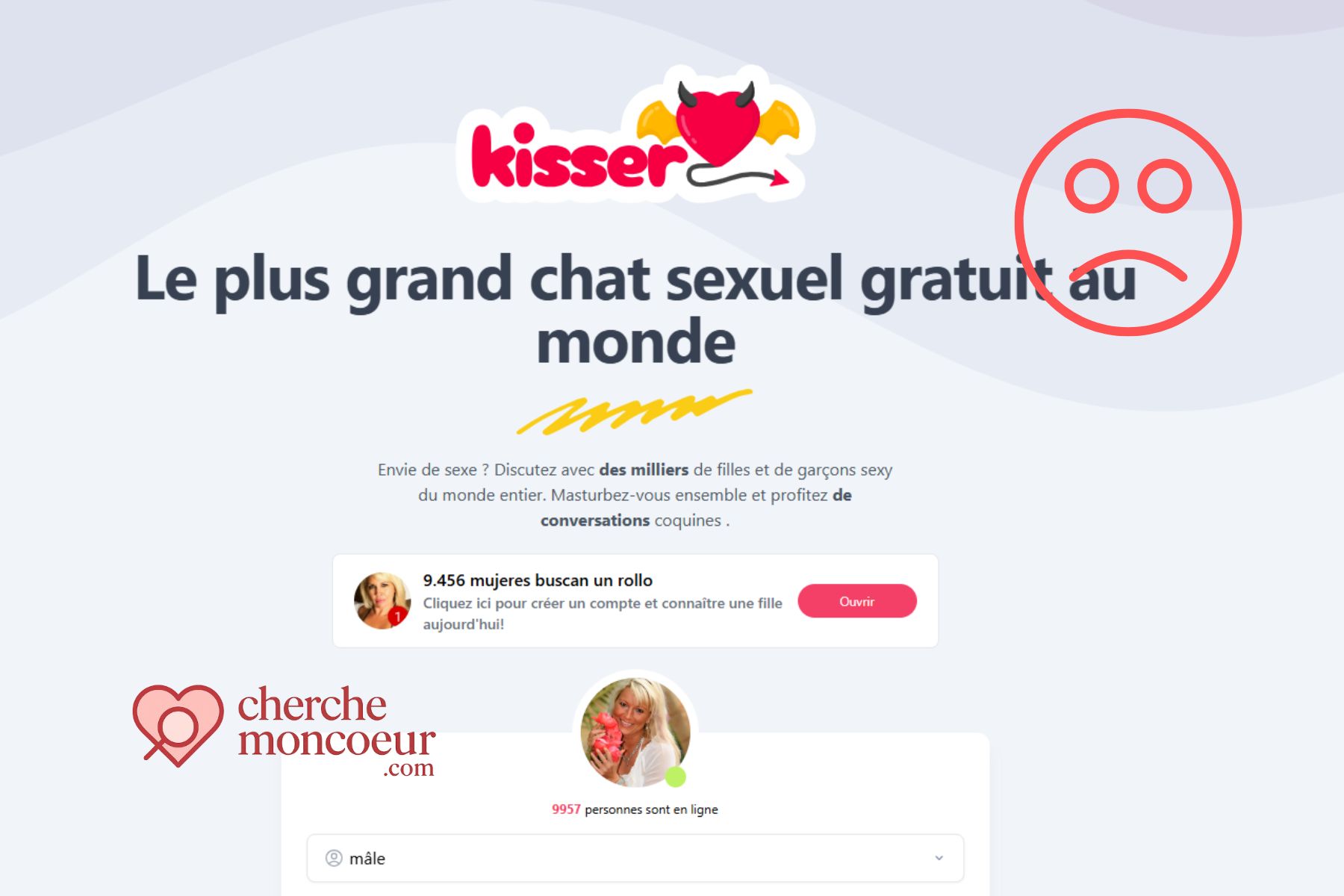 Kisser : Le plus grand chat sexuel gratuit ou une mascarade automatisée avec de fausses files d'attente ? 1 kisser Arnaque